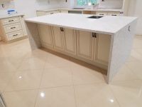 island with waterfall counter top